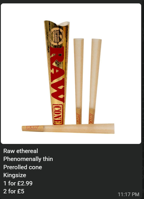 Raw ethereal Prerolled cone Kingsize