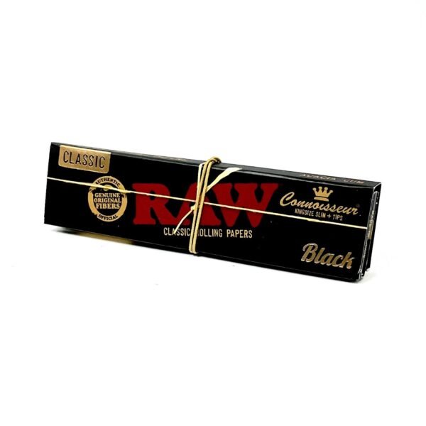 Raw Black Classic Rolling Papers King Size Slim + Tips