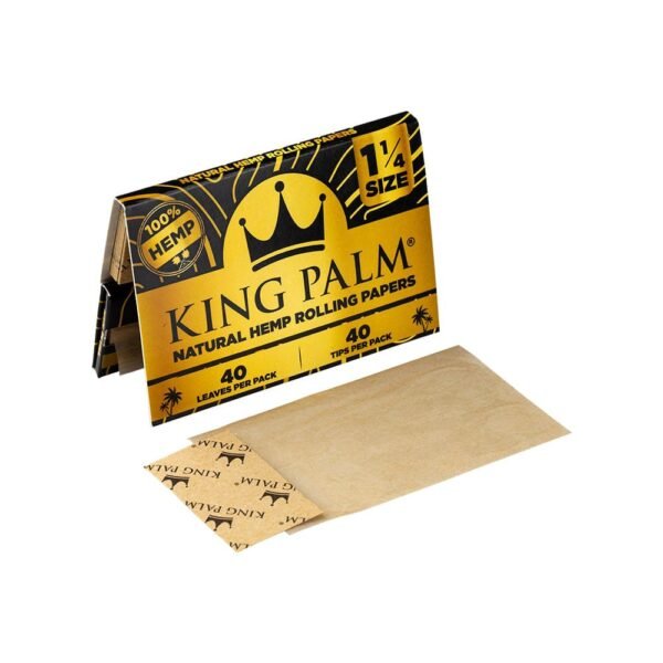 King Palm Natural Hemp Kingsize Rolling Papers + Tips