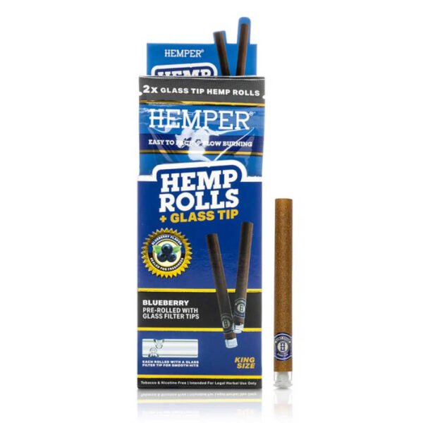 Hemper Blueberry Hemp pre rolls + glass tips