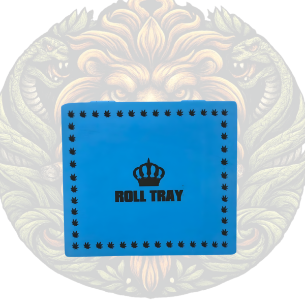 Roll tray Wooden box storage large size blue